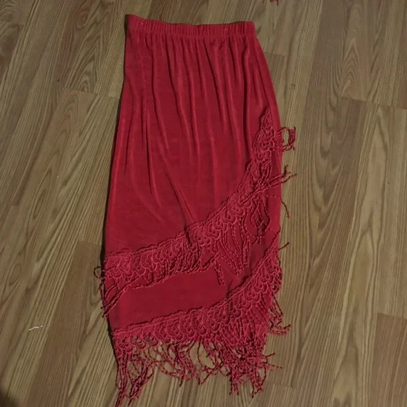 Vintage 80’s Fashique Fringe Skirt 2-‎ Piece Set Retro Made in USA Flapper Retro